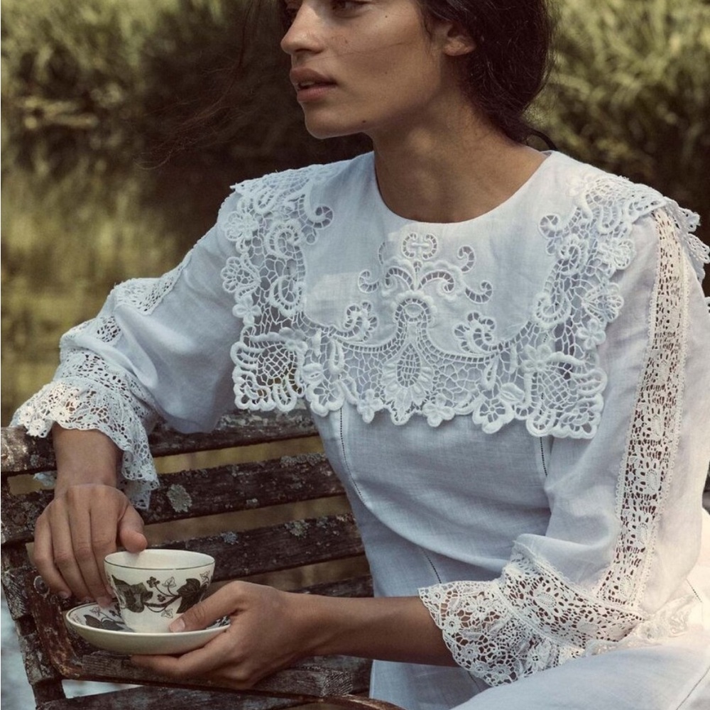 Doen White Lace Maxi Dress